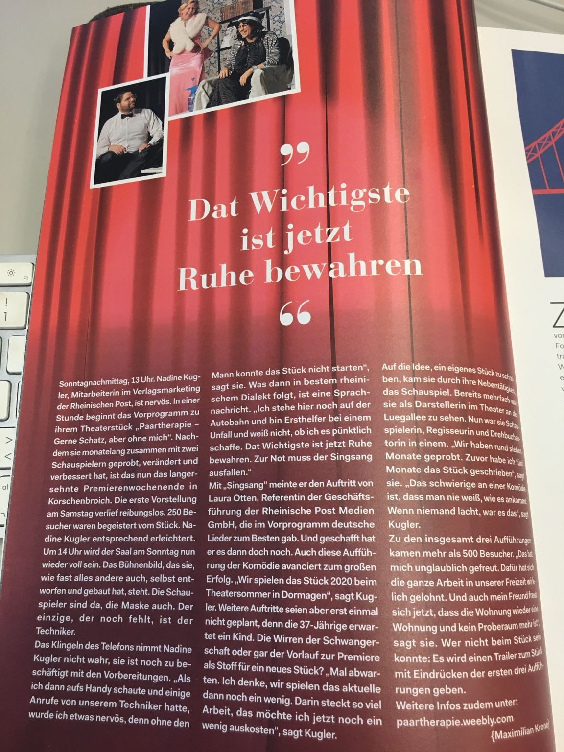 Magazinartikel Dat Wichtigste ist jetzt Ruhe bewahren