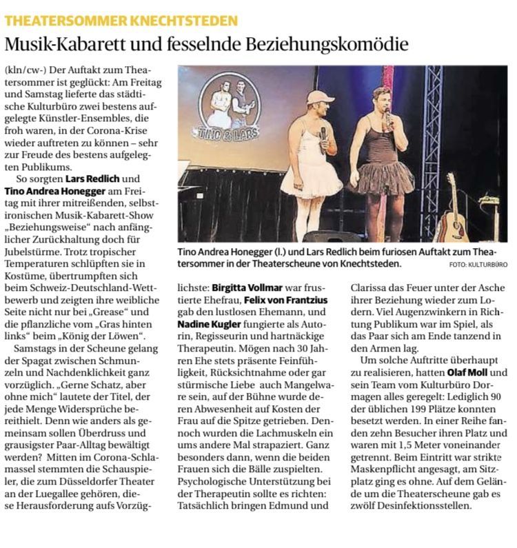 Zeitungsartikel Theatersommer Knechtsteden